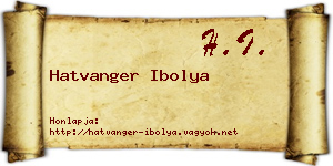 Hatvanger Ibolya névjegykártya