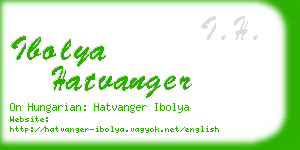 ibolya hatvanger business card